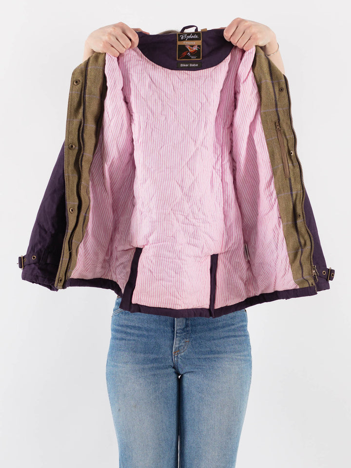 Vintage 00's Women Waxed Cotton Jacket in Purple
