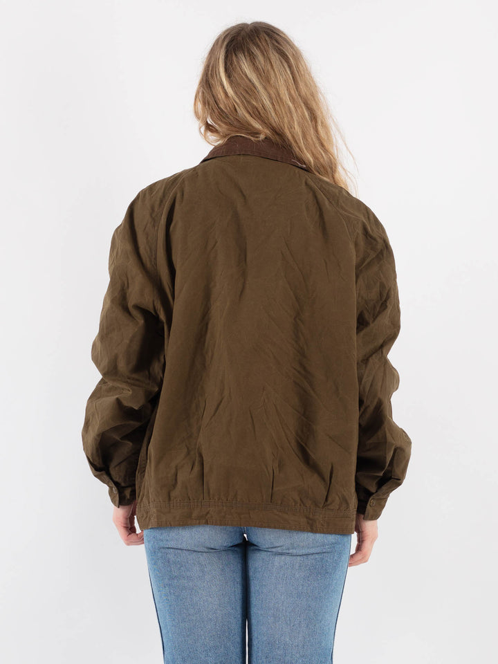 Vintage 00's Women Waxed Cotton Jacket in Green