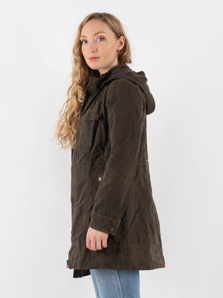 Vintage 00's Women Waxed Cotton Jacket in Brown