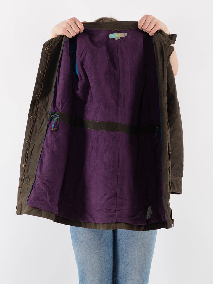 Vintage 00's Women Waxed Cotton Jacket in Brown