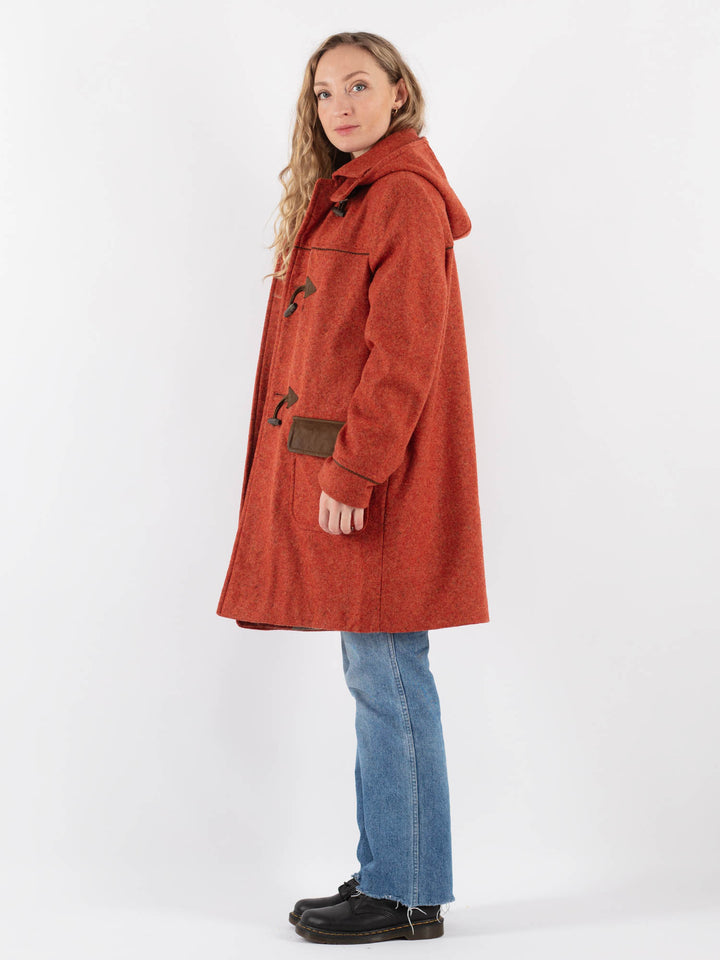 Vintage 00's Women Wool Duffle Coat in Orange - NorthernGrip