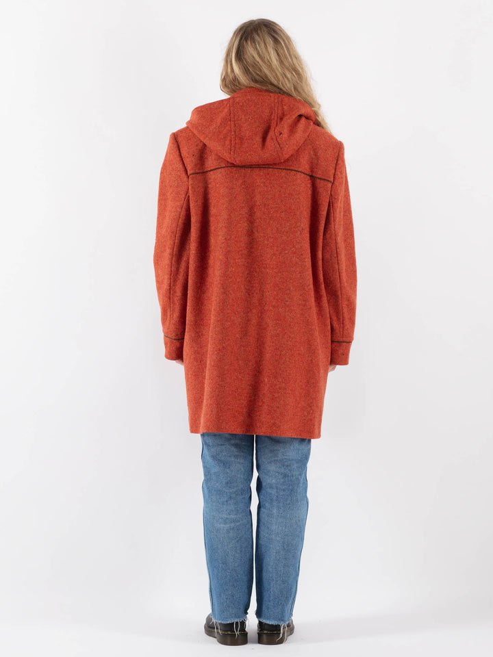 Vintage 00's Women Trench Coat in Orange