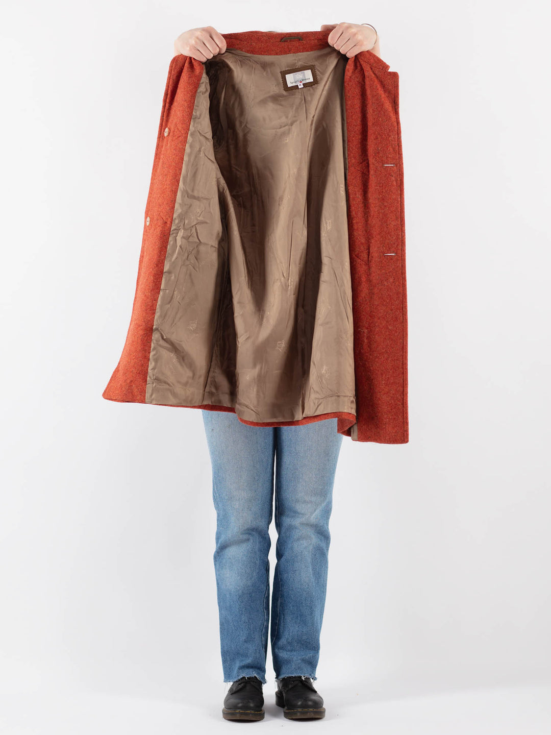 Vintage 00's Women Trench Coat in Orange