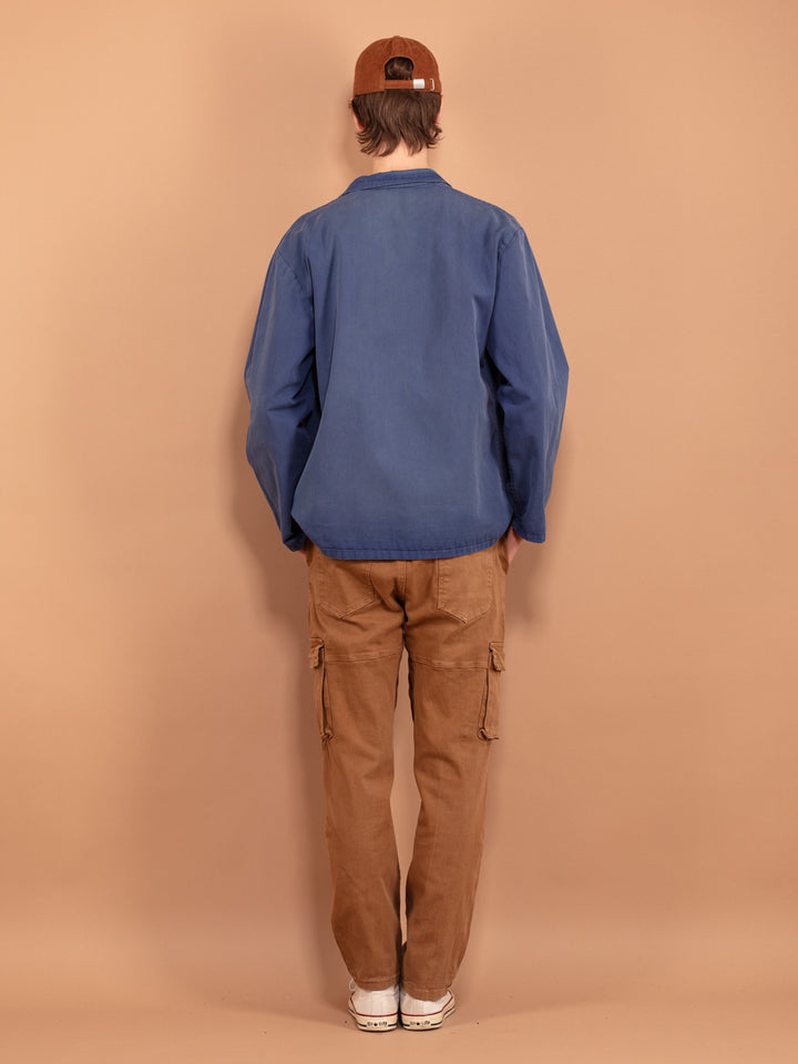Vintage 60's Bleu-de-travail Sun Faded Work Jacket