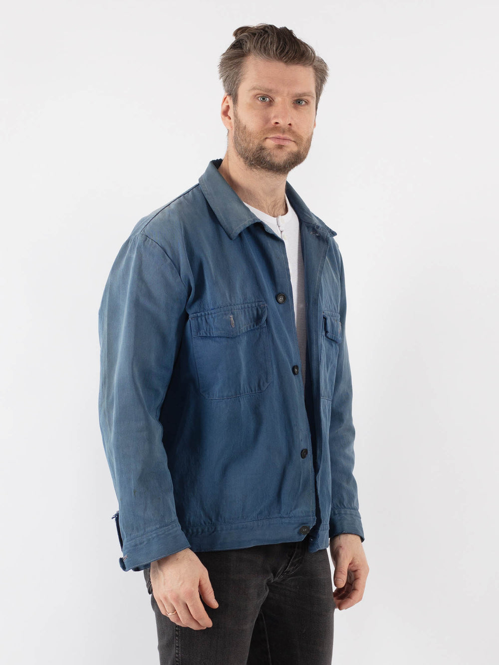 Vintage 60's Men Work Jacket in Blue