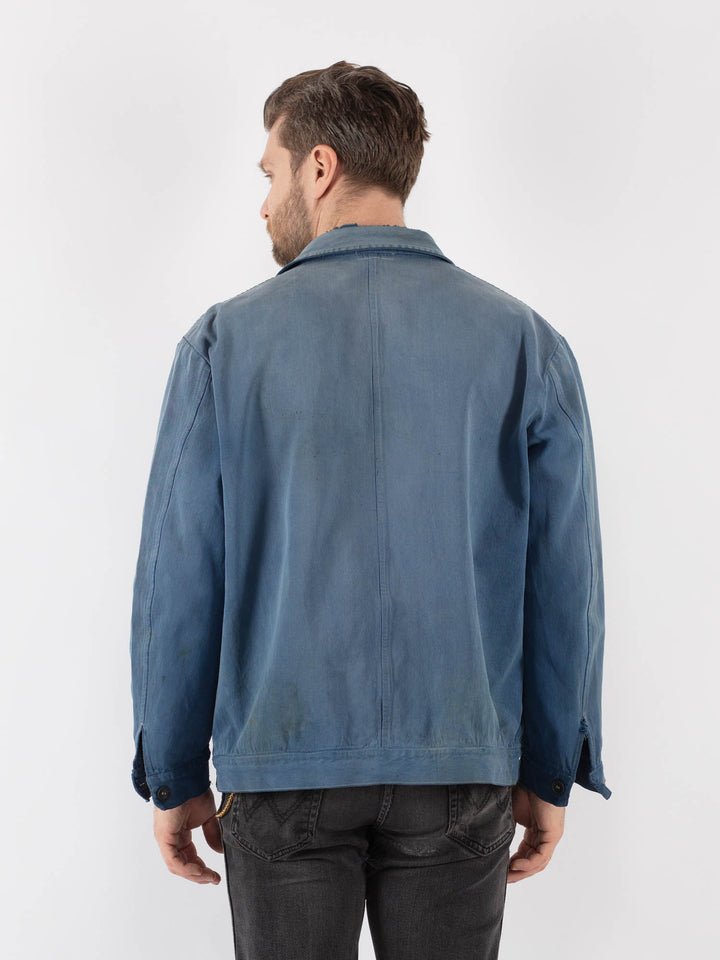 Vintage 60's Men Work Jacket in Blue