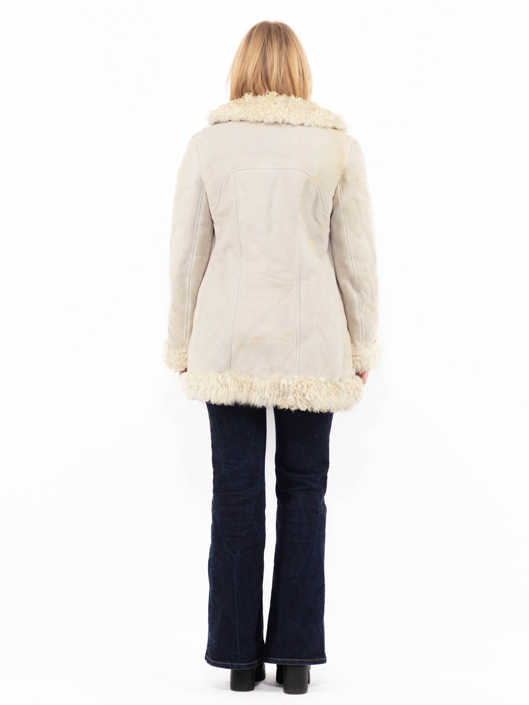 Vintage 70's Women Sheepskin Coat in BeigeA1122