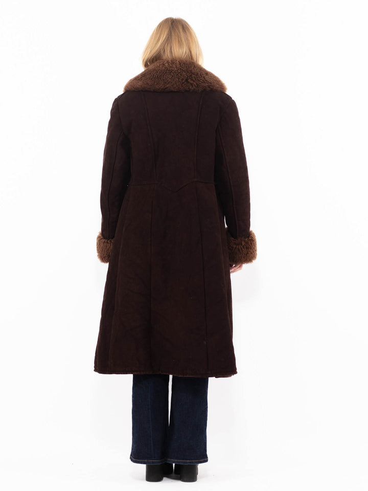 Vintage 70's Women Sheepskin Coat in BrownA1132