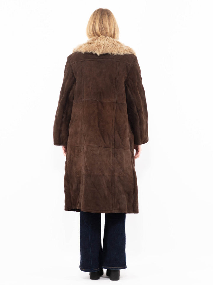 Vintage 70's Women Sheepskin Coat in BrownA1136
