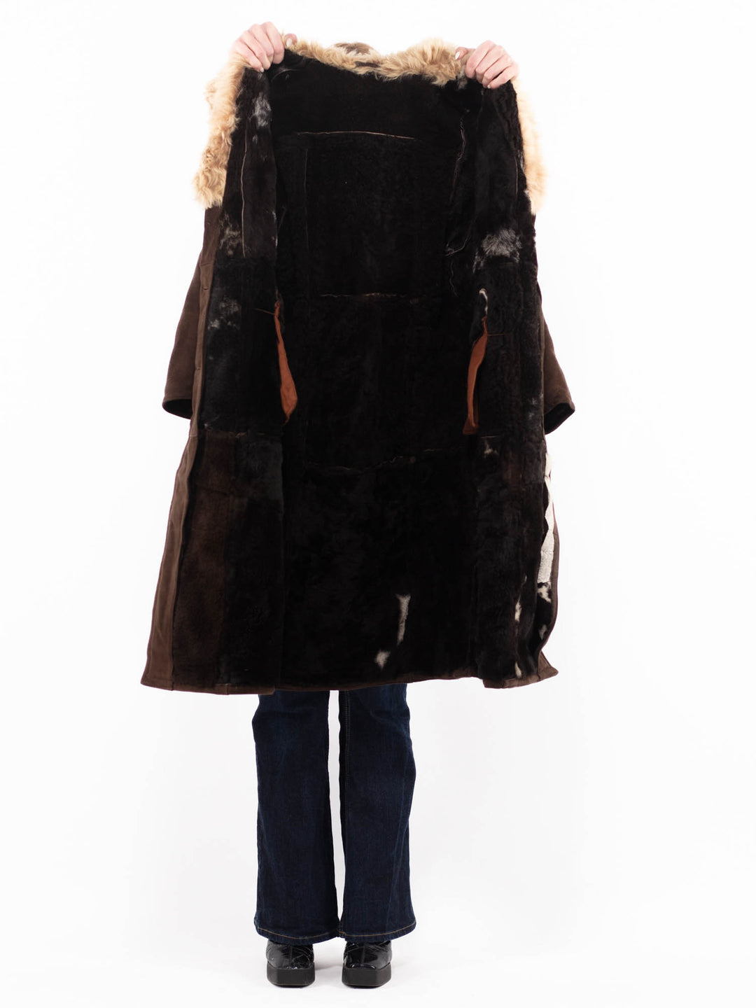 Vintage 70's Women Sheepskin Coat in BrownA1136