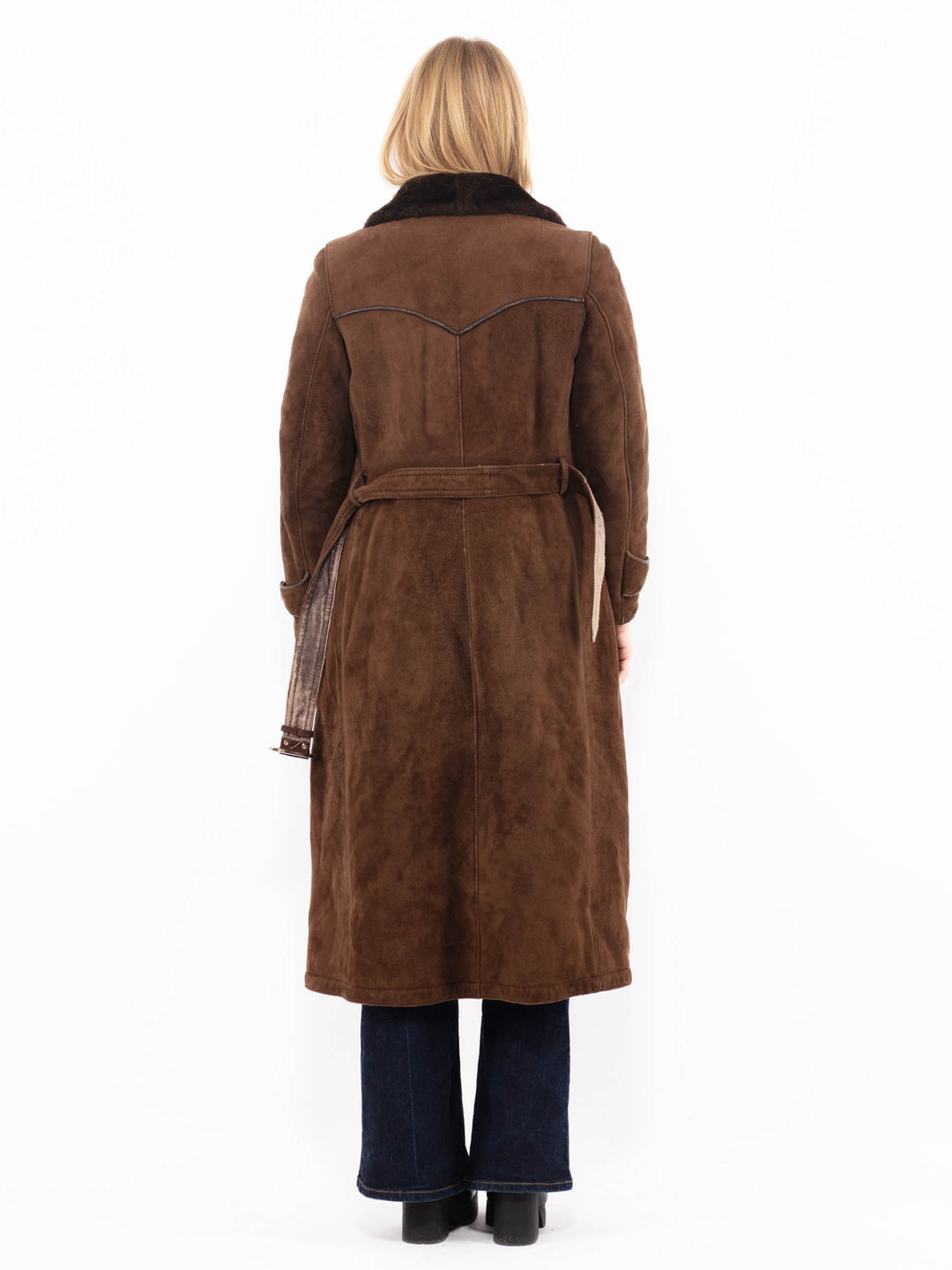 Vintage 70's Women Sheepskin Coat in BrownA1139