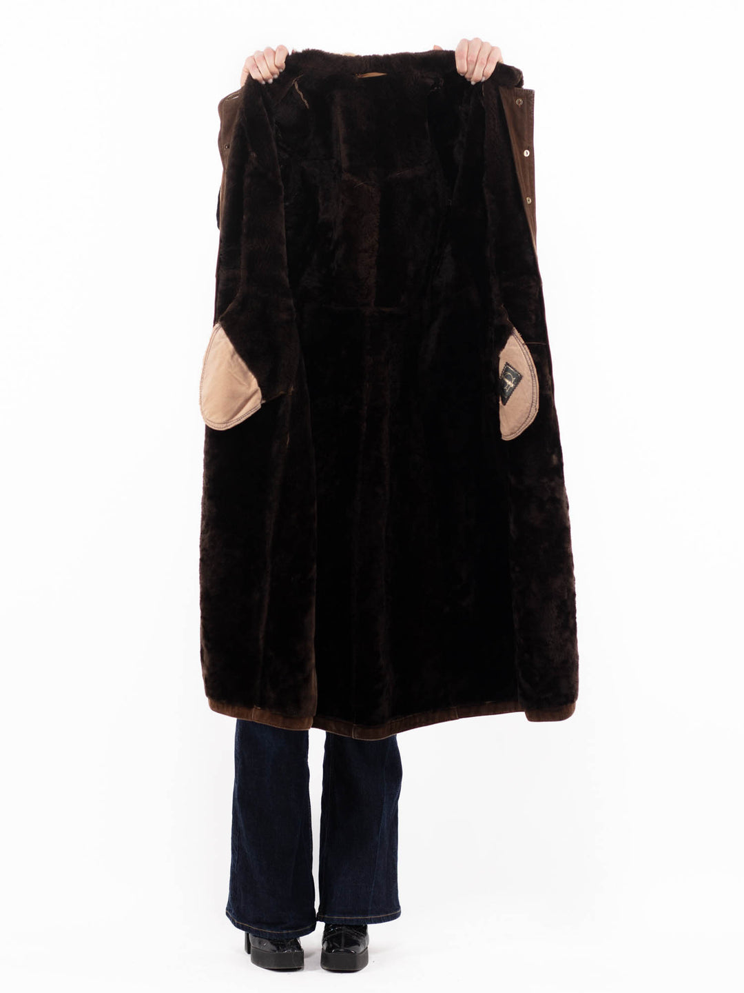 Vintage 70's Women Sheepskin Coat in BrownA1139