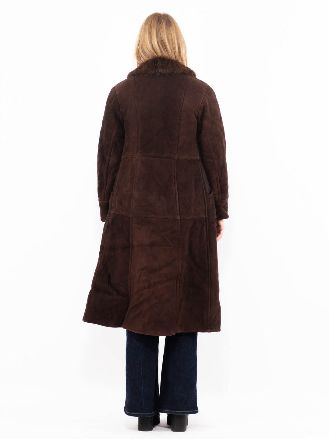 Vintage 70's Women Sheepskin Coat in BrownA1153