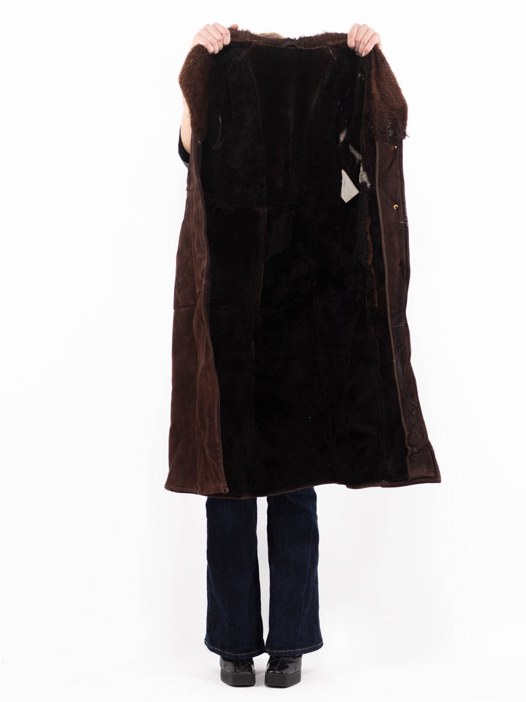 Vintage 70's Women Sheepskin Coat in BrownA1153