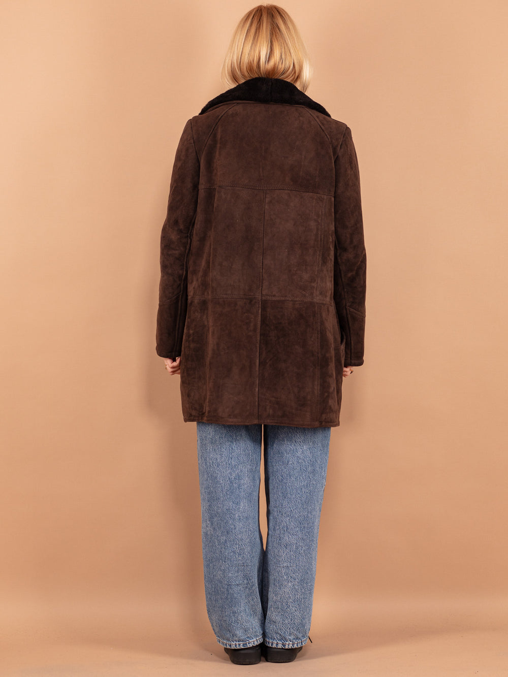 Vintage 70's Women Sheepskin Coat in Brown - NorthernGrip