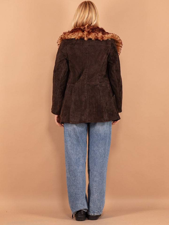 Vintage 70's Women Sheepskin Coat in Brown - NorthernGrip
