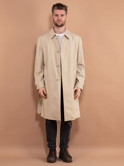 70's Men Mac Coat, Size L Mac Overcoat, Single Breasted Coat, Everyday Layering Coat, Retro Mac Coat, Commuter Coat, Minimalist Outerwear
