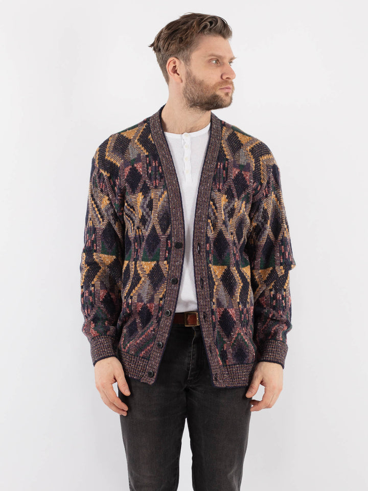 Vintage 70's Men Cardigan in MultiZ953