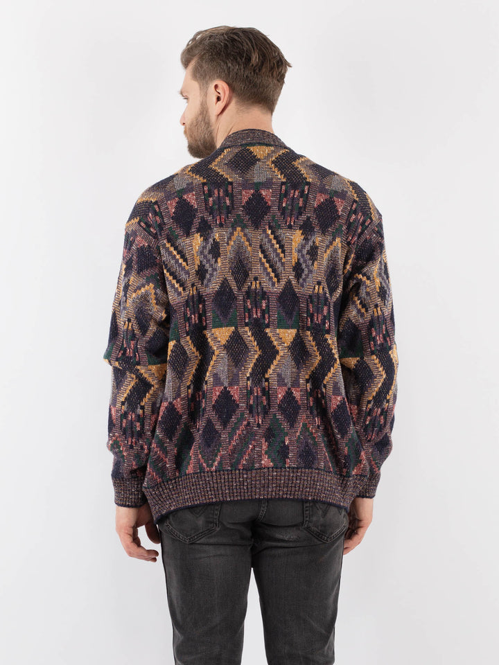 Vintage 70's Men Cardigan in MultiZ953