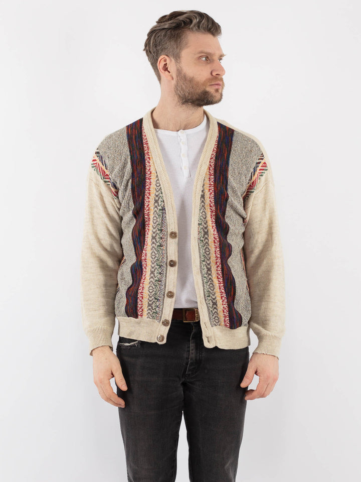 Vintage 70's Men Cardigan in MultiZ957