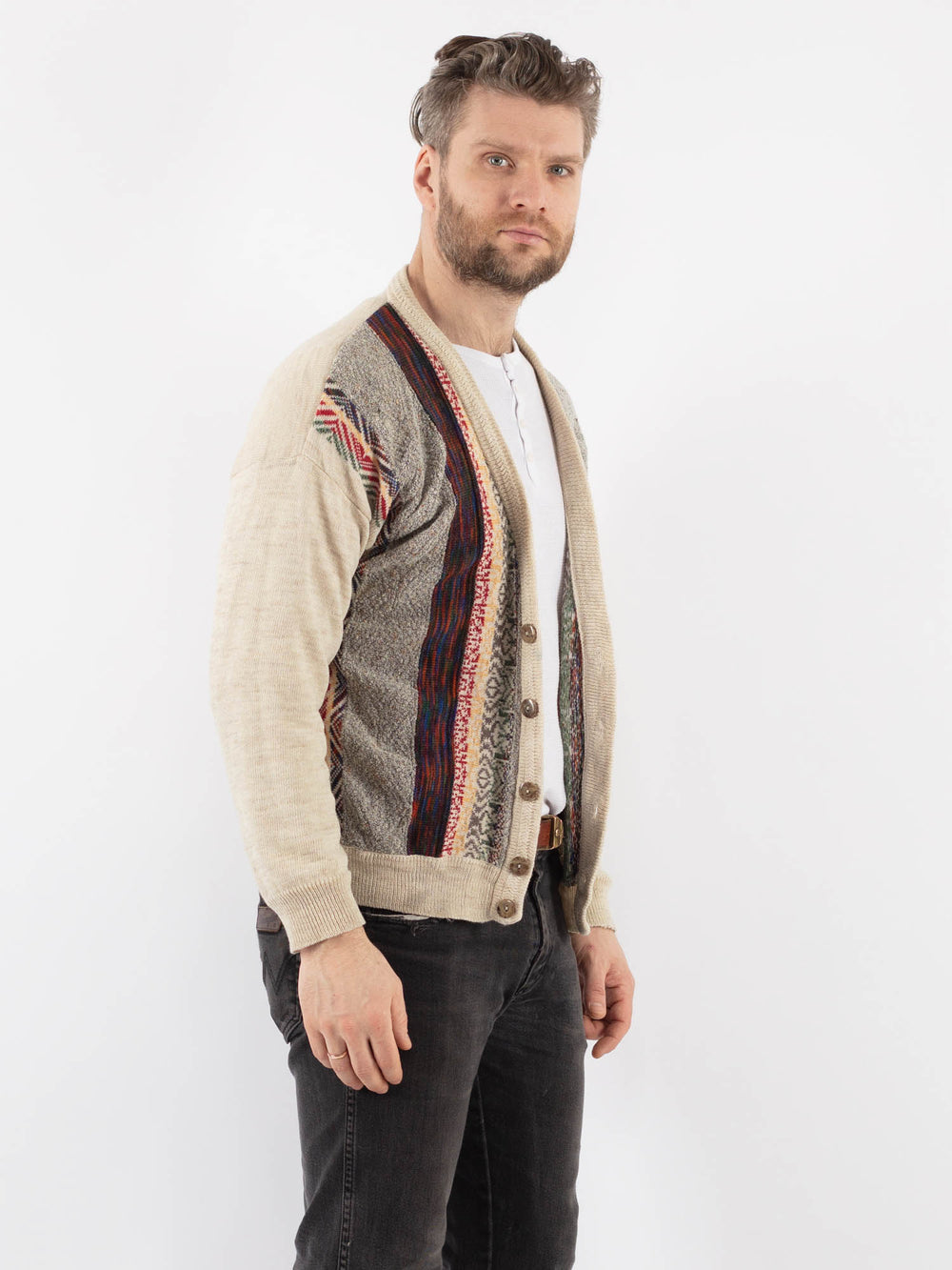 Vintage 70's Men Cardigan in MultiZ957