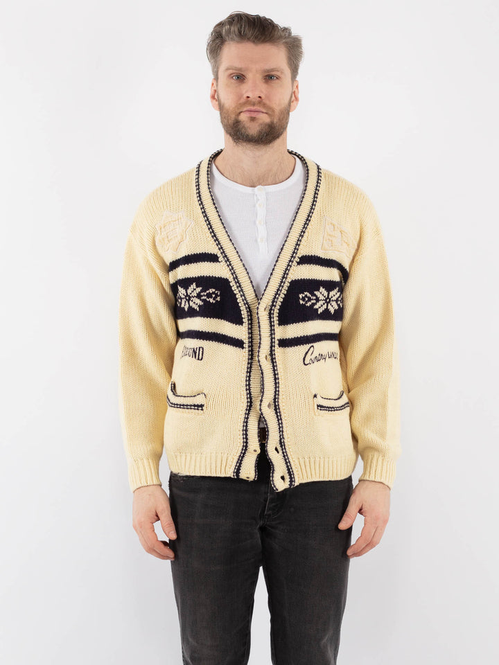 Vintage 70's Men Cardigan in BeigeZ964