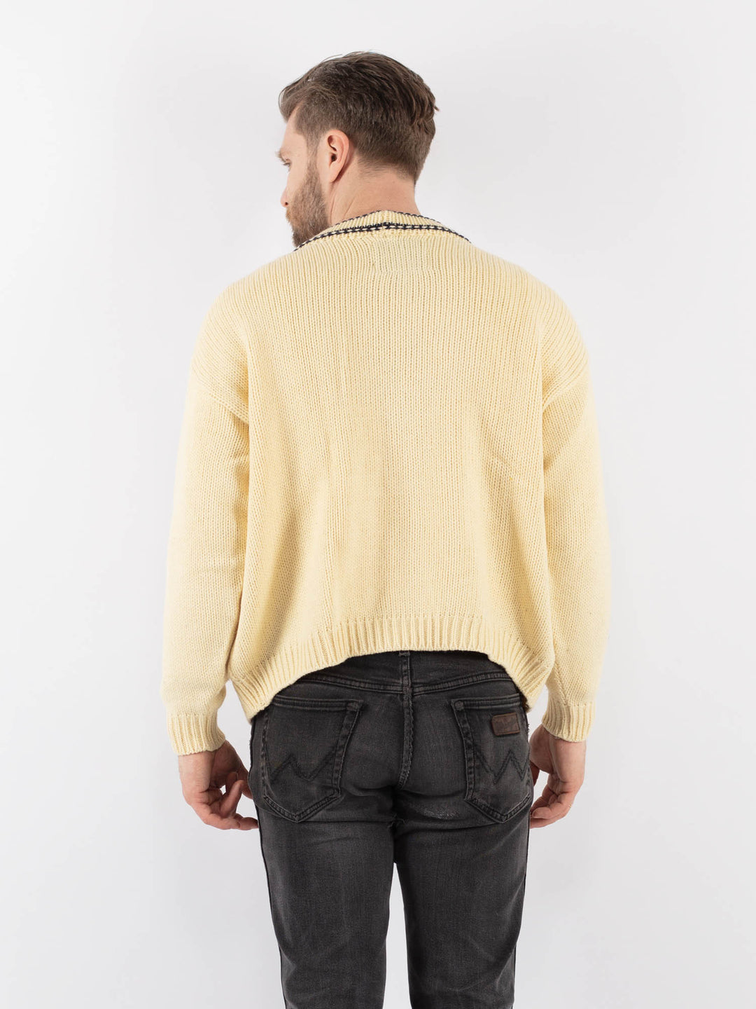 Vintage 70's Men Cardigan in BeigeZ964