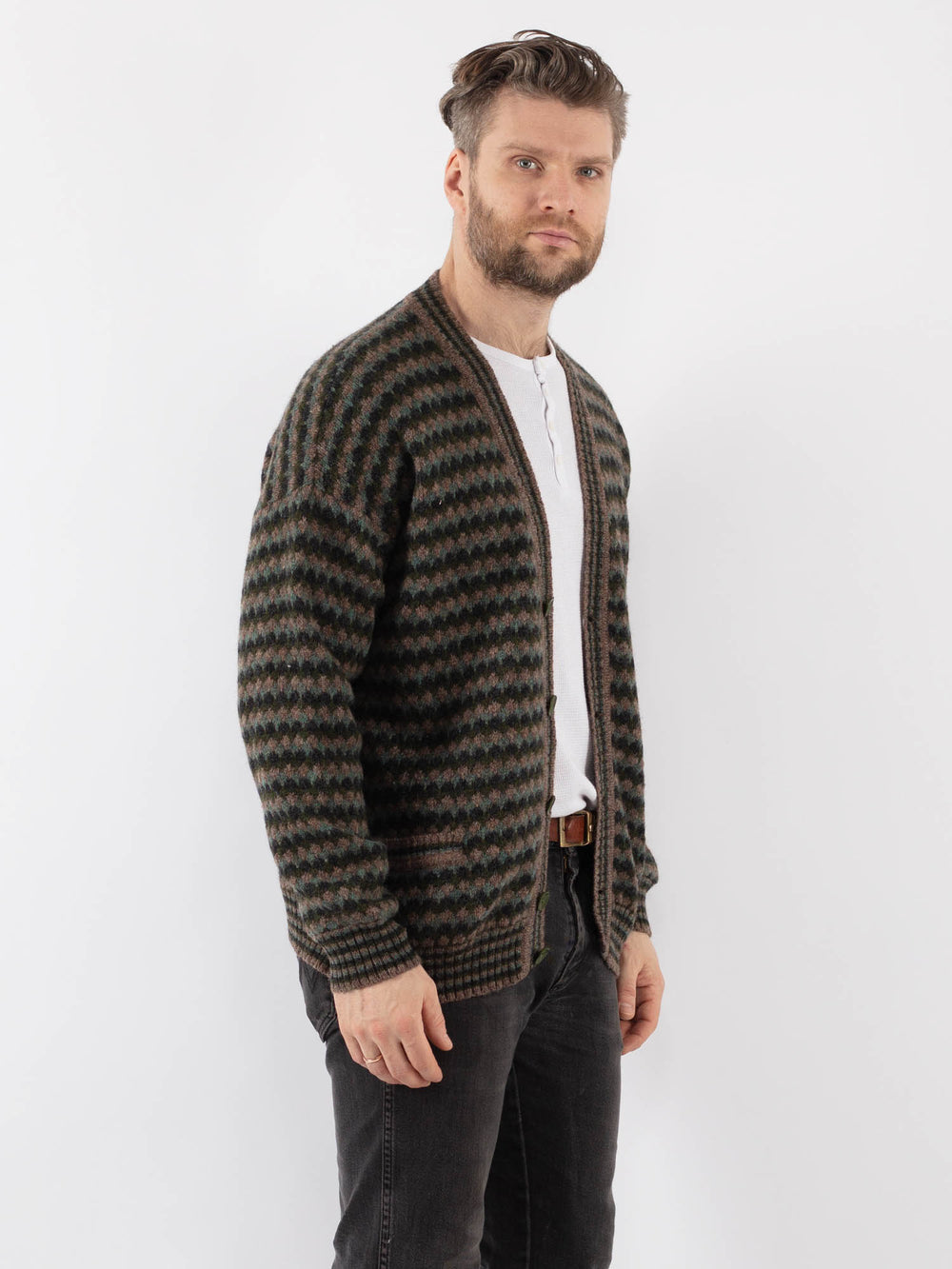 Vintage 70's Men Cardigan in MultiZ970