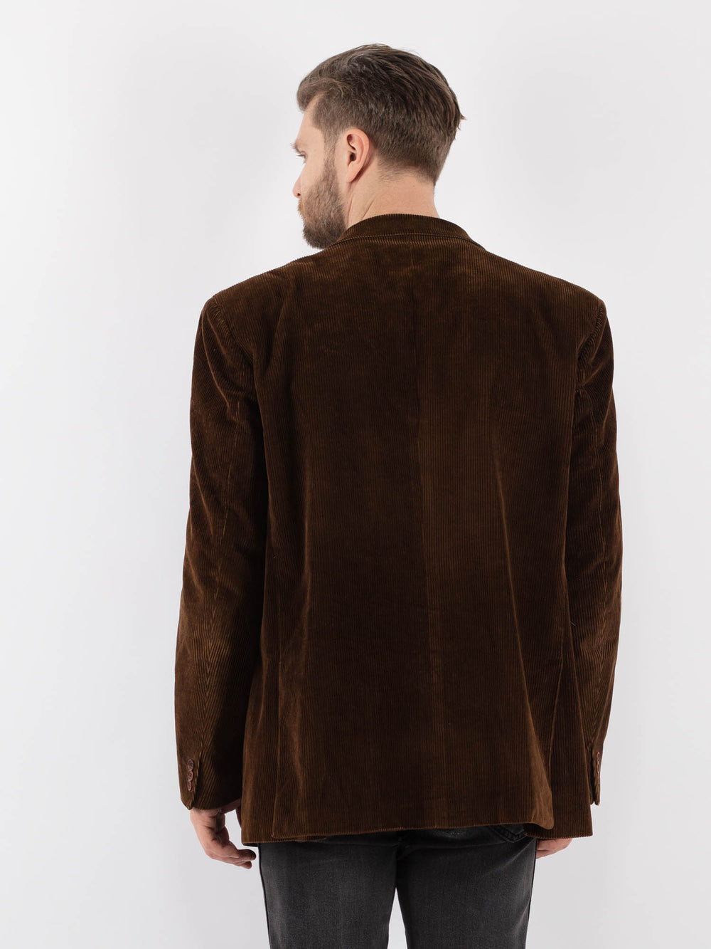 Vintage 70's Men Corduroy Blazer Jacket in BrownZ983