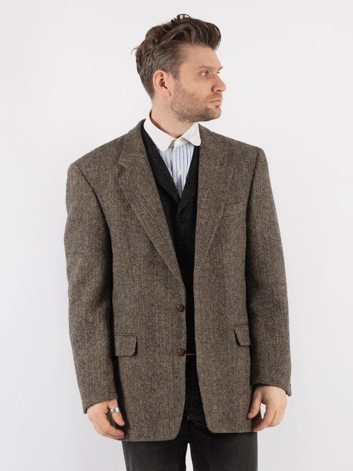 Vintage 70's Men Harris Tweed Jacket in Beige - NorthernGrip