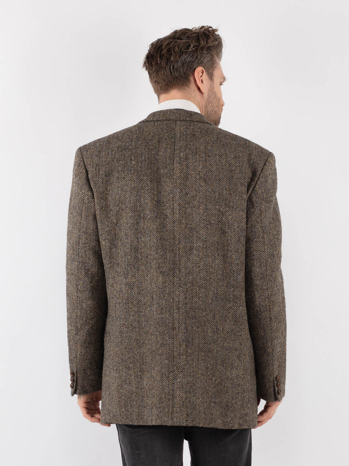 Vintage 70's Men Harris Tweed Jacket in Beige - NorthernGrip