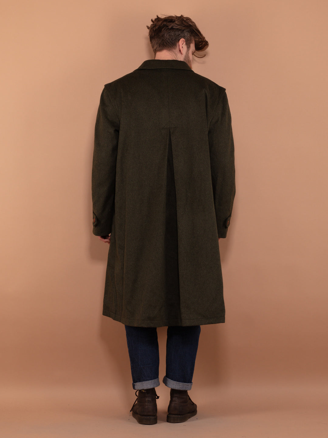 Loden Wool Coat 70s, Loden Coat In Green Size XL, Woolen Coat, Winter Wool Coat, Preppy Formal Elegant Wool Overcoat, Vintage Men Clothing
