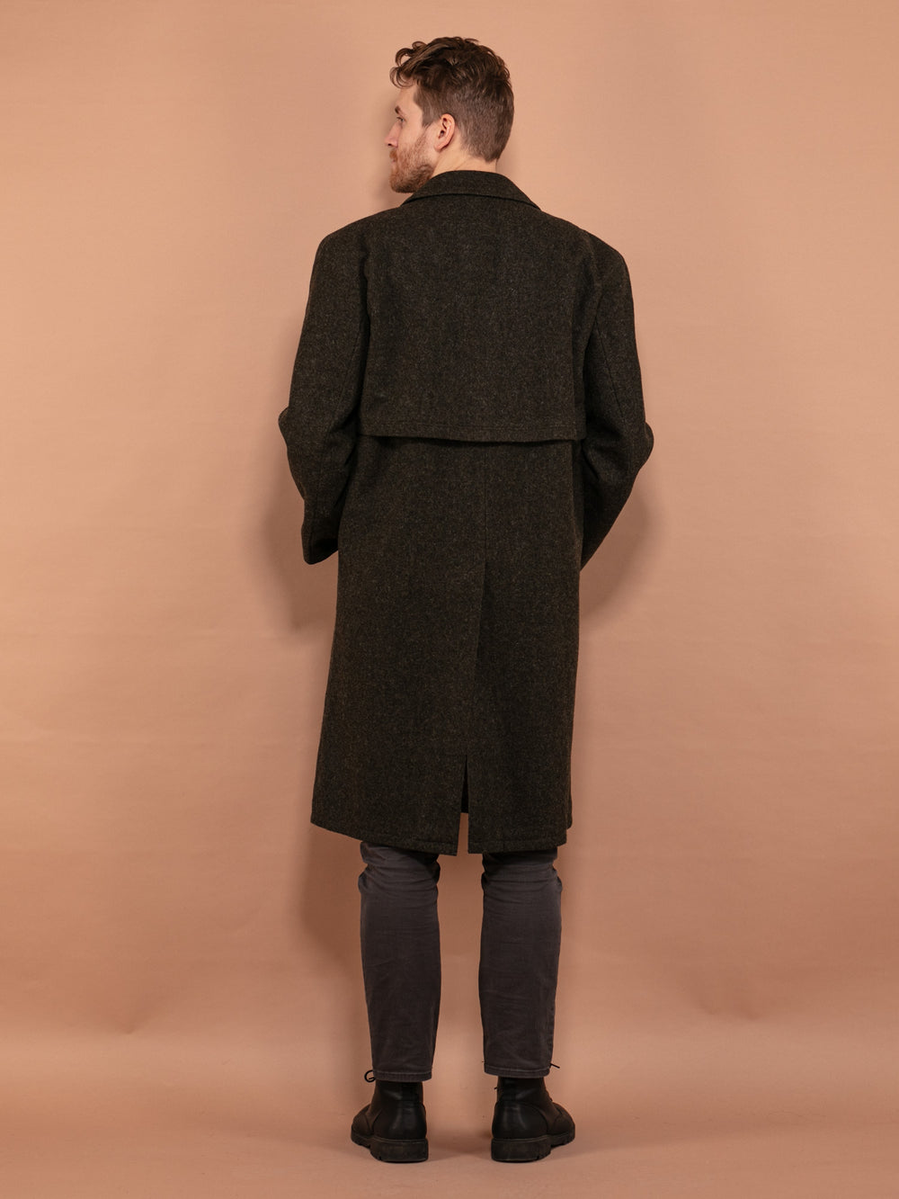 Vintage 70's Men Loden Wool Coat in Green - NorthernGrip