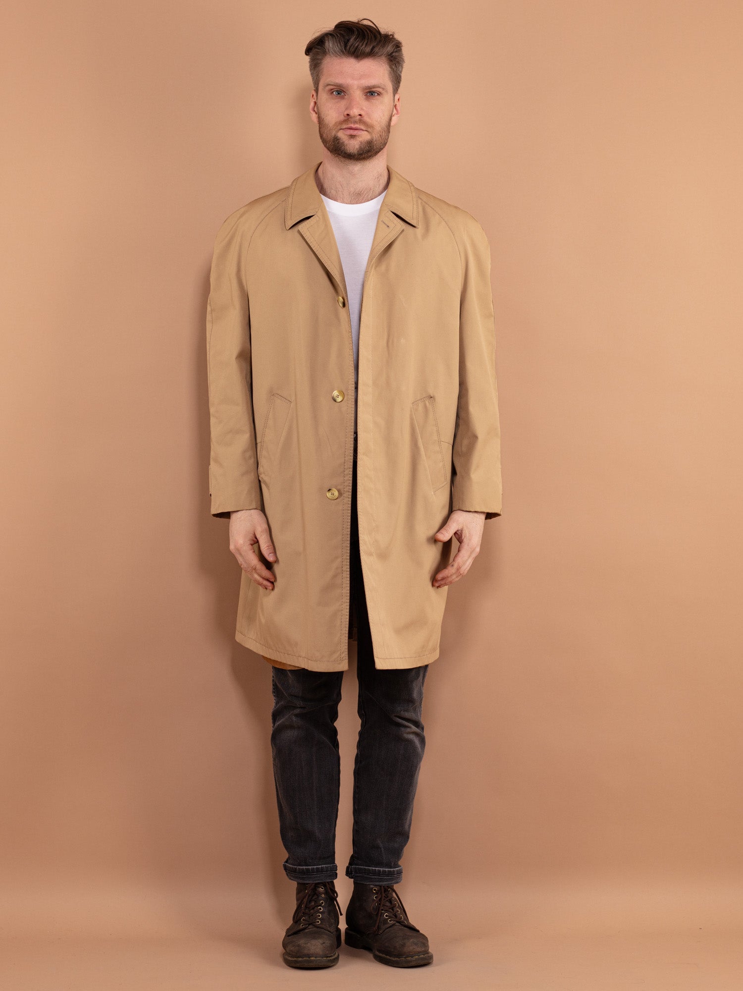 Classic tan trench fashion coat