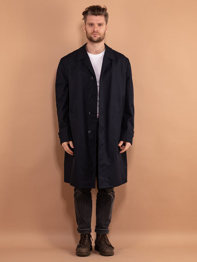 70's Men Mac Coat, Size XL Mac Overcoat, Single Breasted Coat, Everyday Layering Coat, Retro Mac Coat, Commuter Coat, Minimalist Outerwear