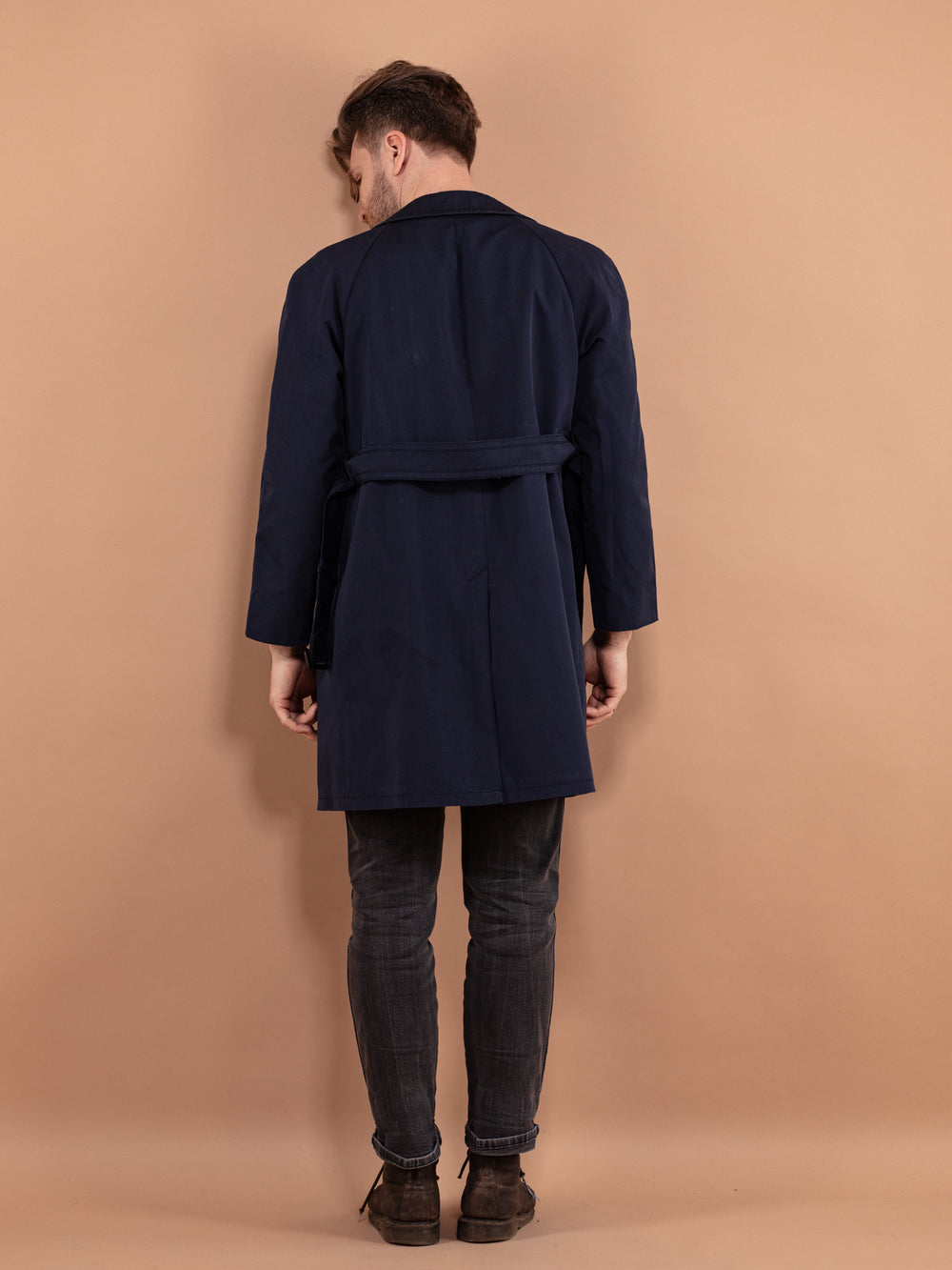 Vintage 70's Men Mac Coat in Blue - NorthernGrip