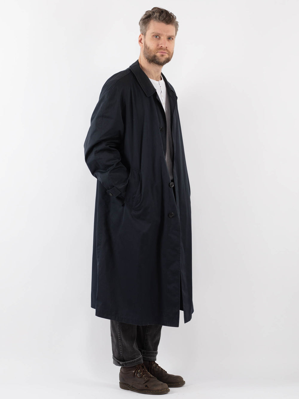 Vintage 70's Men Trench Coat in BlueZ940