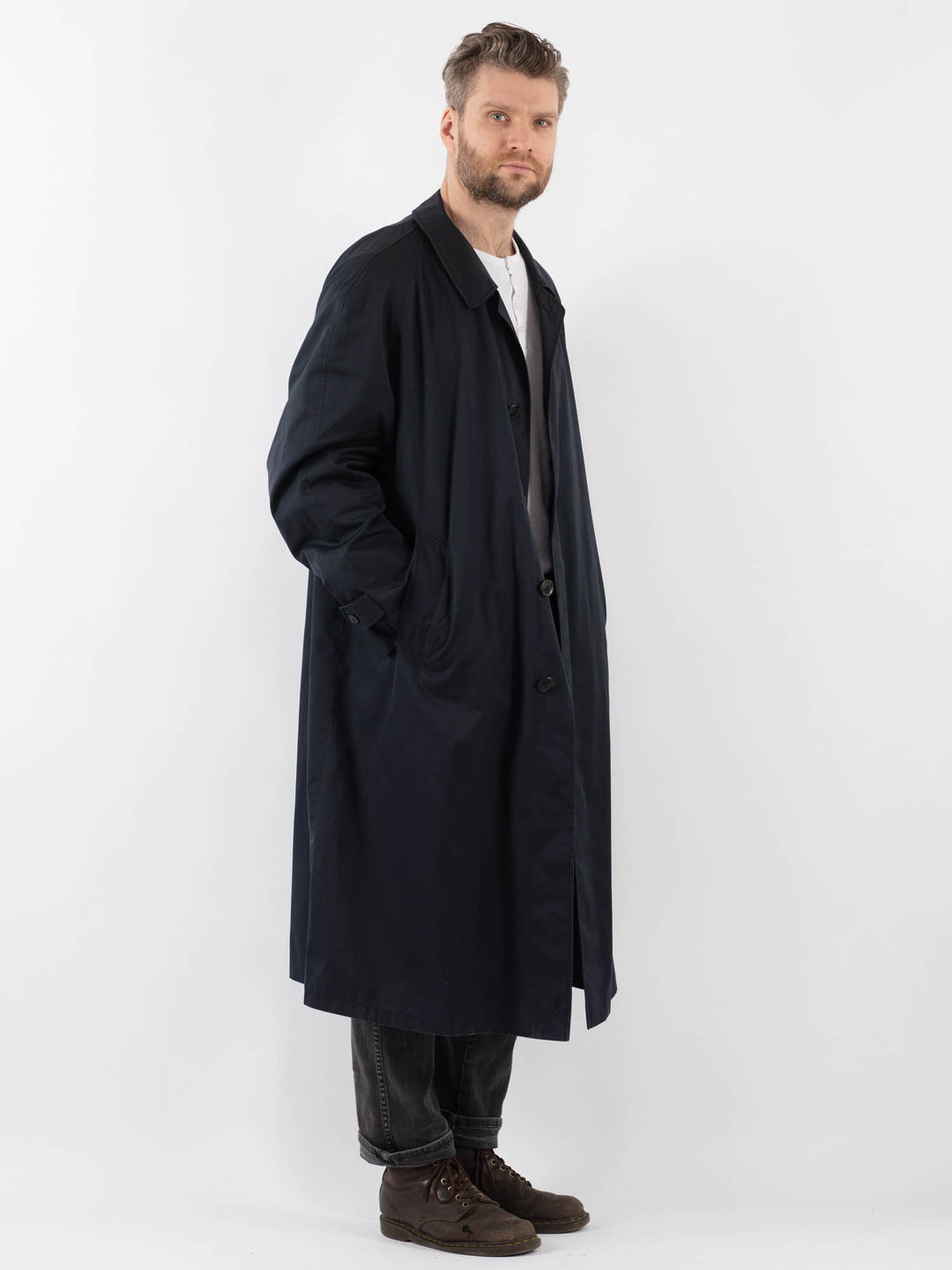 Vintage 70's Men Trench Coat in BlueZ940