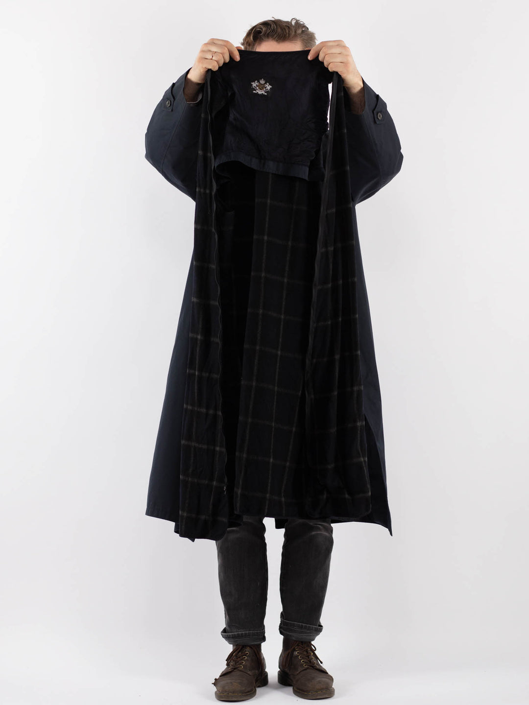 Vintage 70's Men Trench Coat in BlueZ940