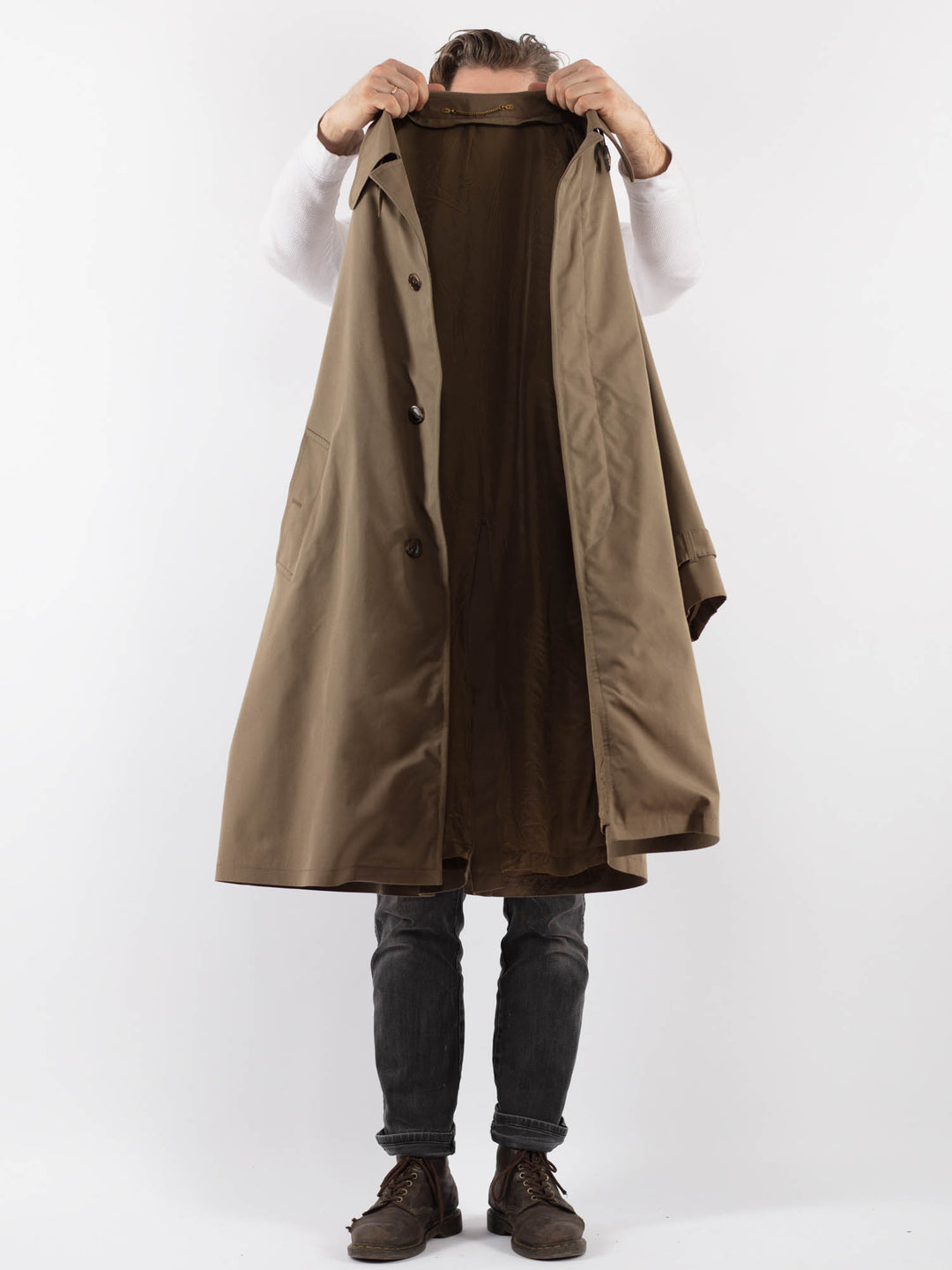 Vintage 70's Men Trench Coat in BeigeZ943