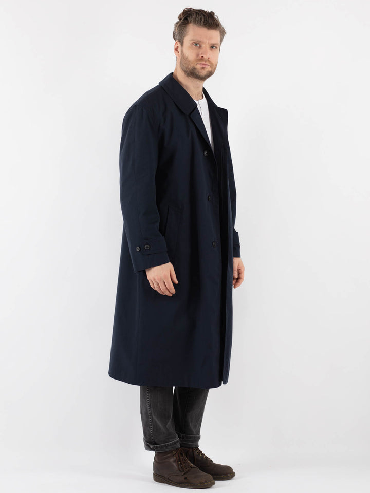Vintage 70's Men Trench Coat in Blue