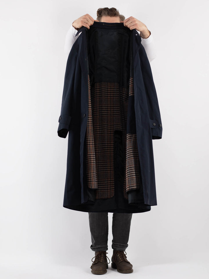 Vintage 70's Men Trench Coat in Blue
