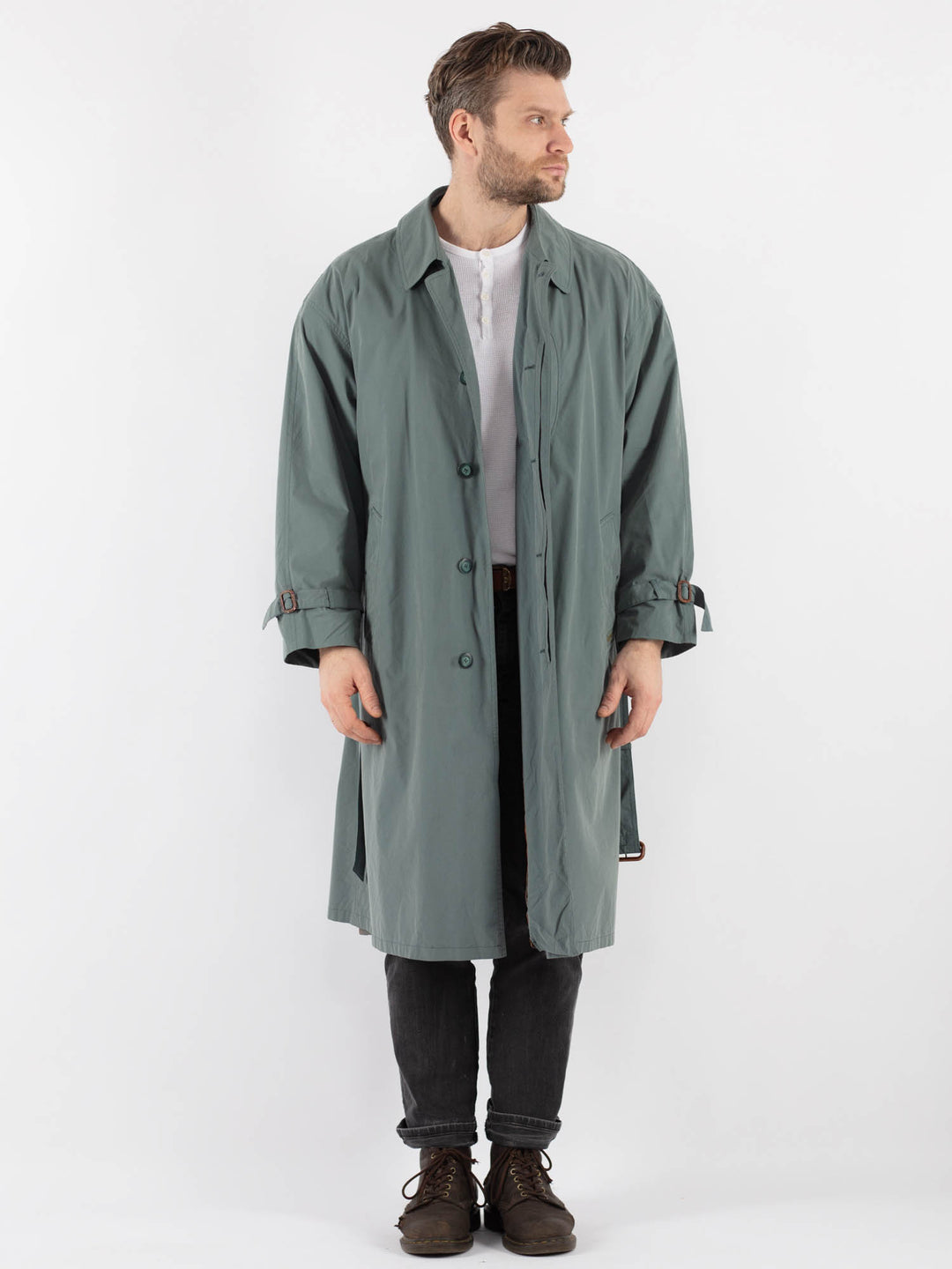 Vintage 70's Men Trench in Blue