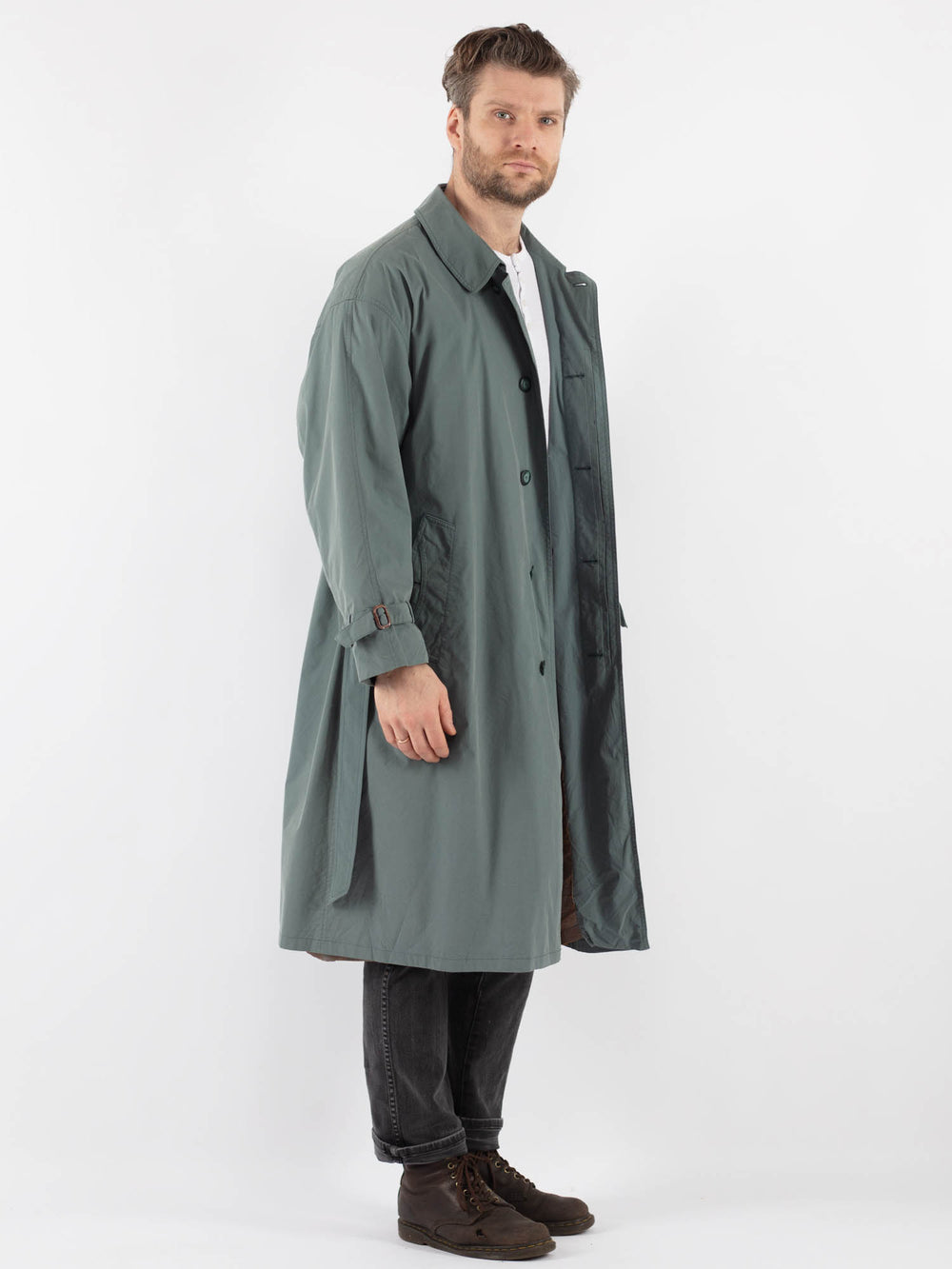 Vintage 70's Men Trench in Blue