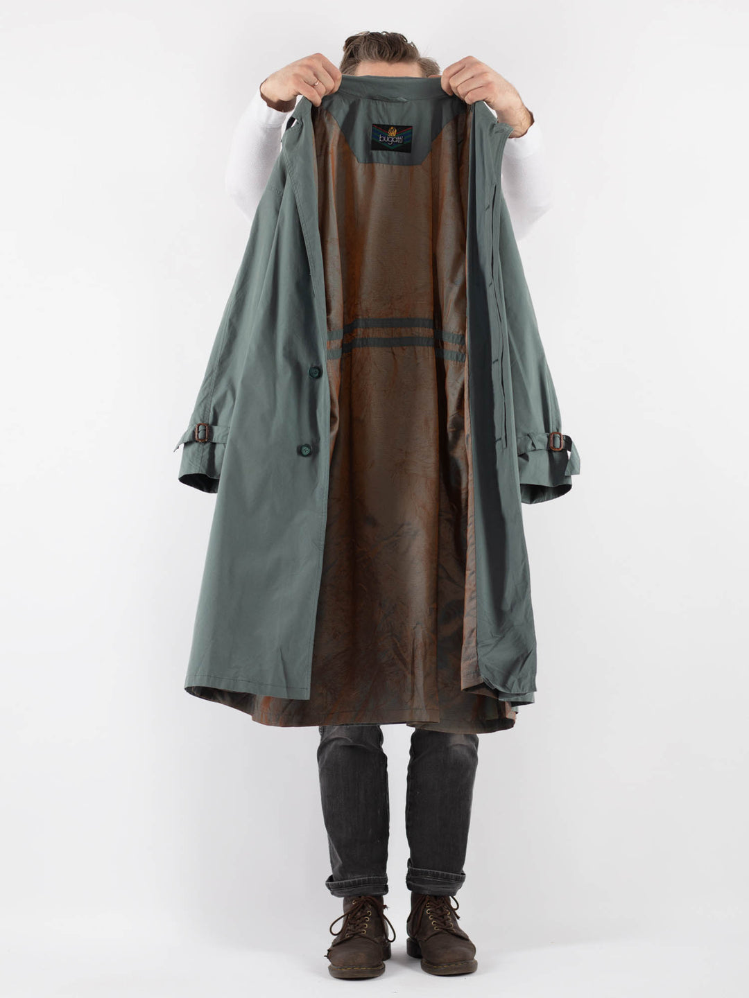 Vintage 70's Men Trench in Blue