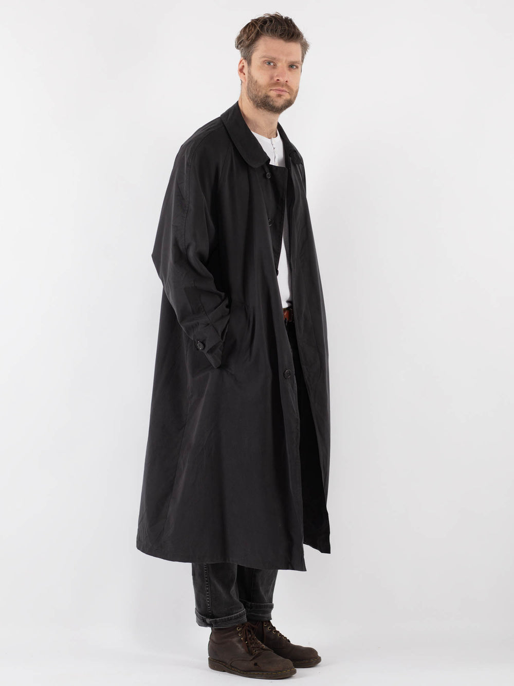 Vintage 70's Men Trench Coat in Gray