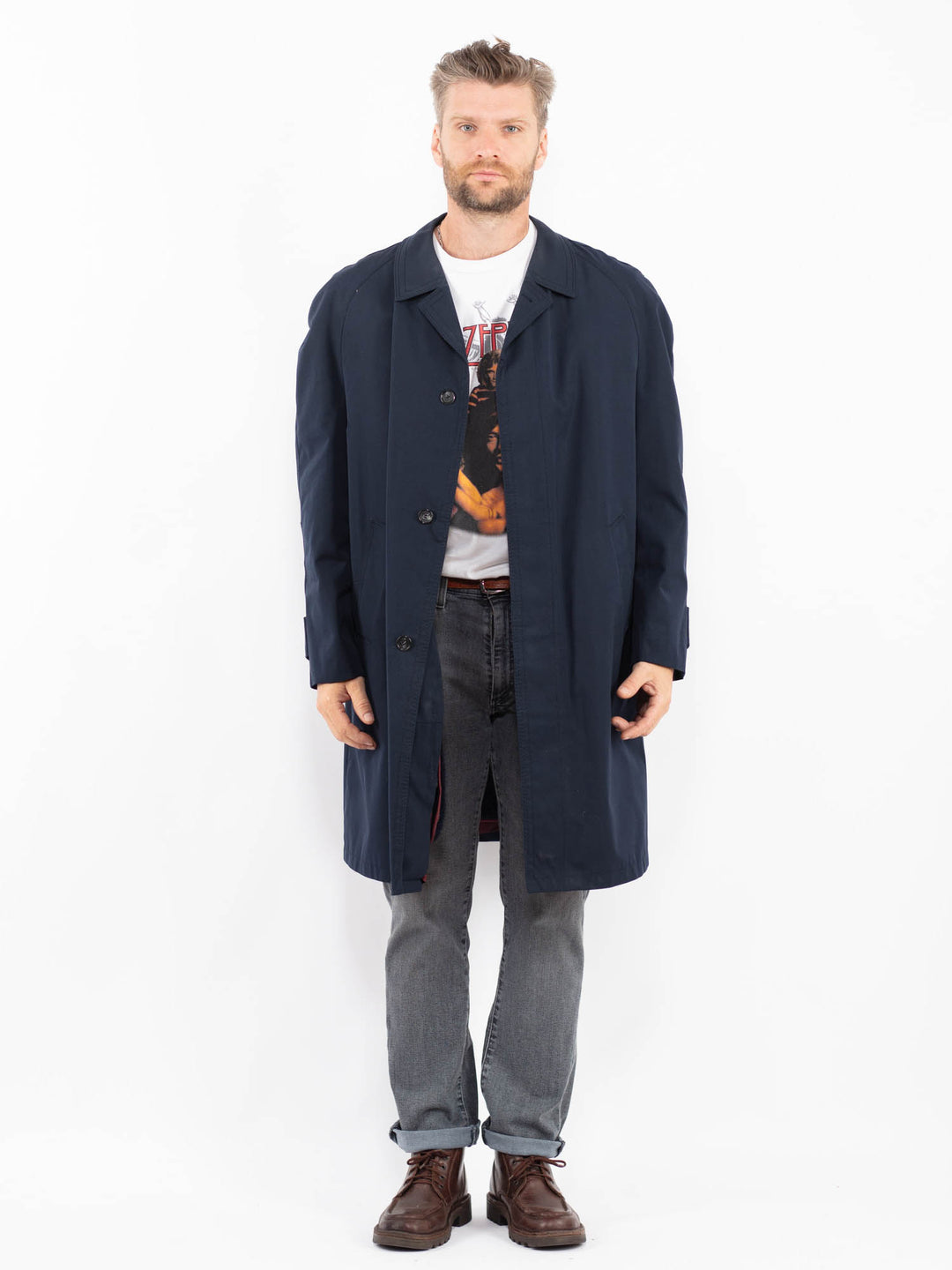 Vintage 70's Men Mac Coat in BlueZ2317
