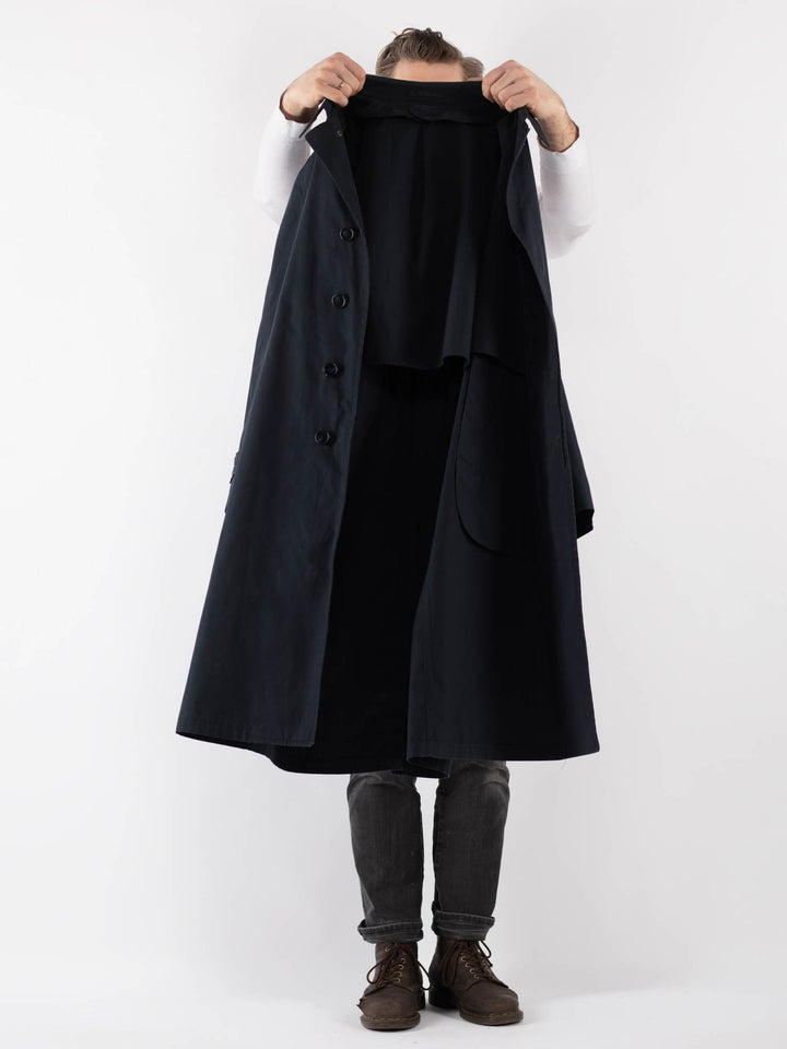 Vintage 70's Men Trench Coat in Blue