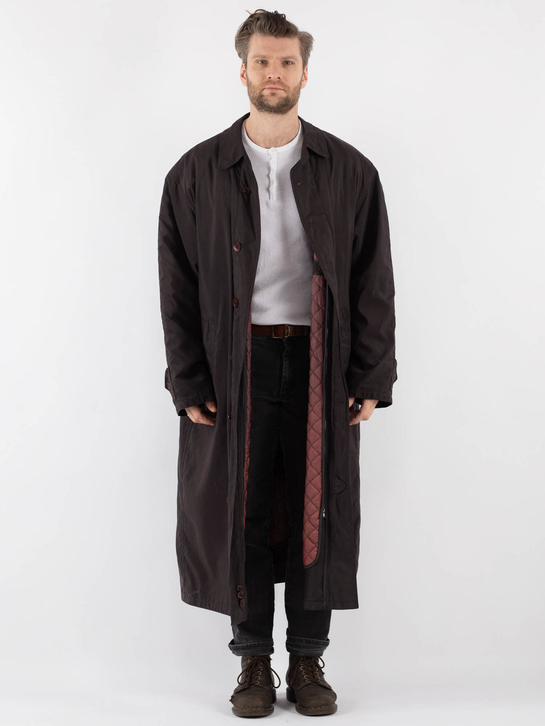 Vintage 70's Men Trench Coat in Brown