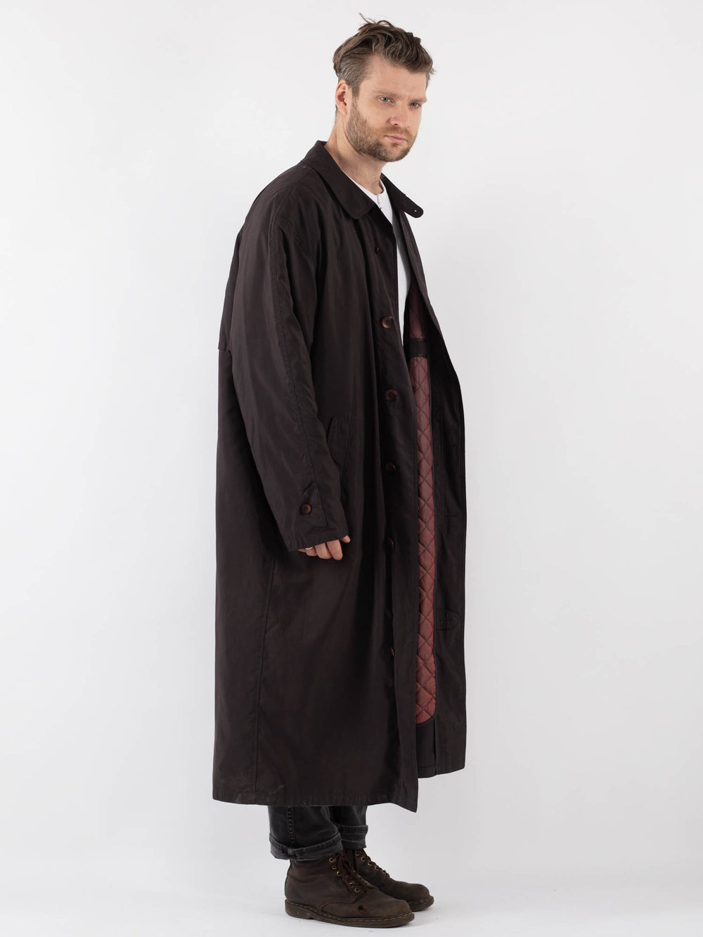 Vintage 70's Men Trench Coat in Brown